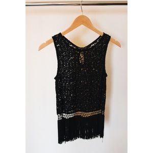 Fringed Lace Tank